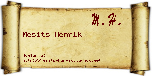 Mesits Henrik névjegykártya
